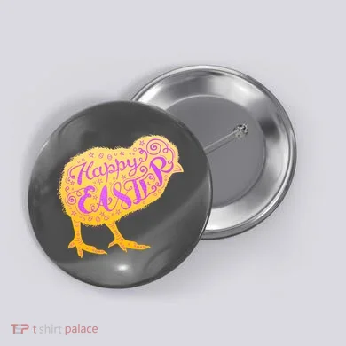 Funny Cute Happy Easter Chick Button