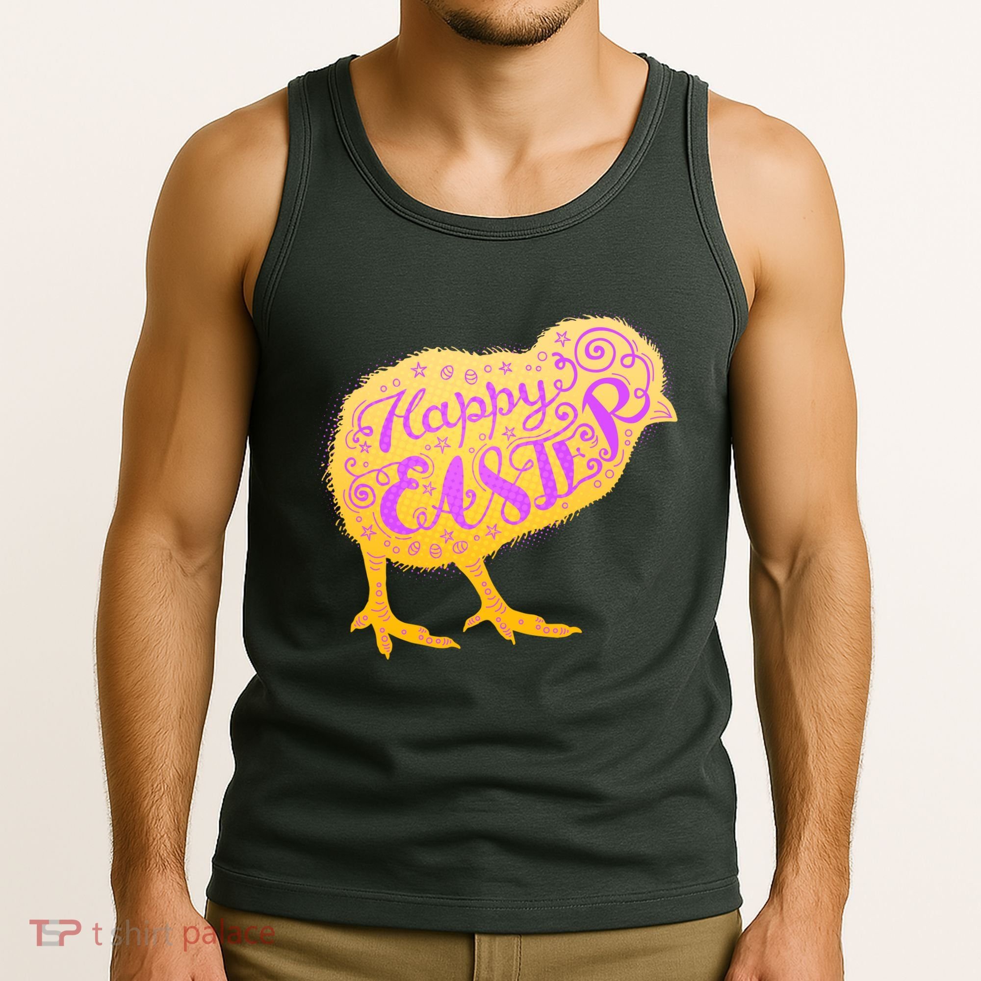 Funny Cute Happy Easter Chick Tank Top