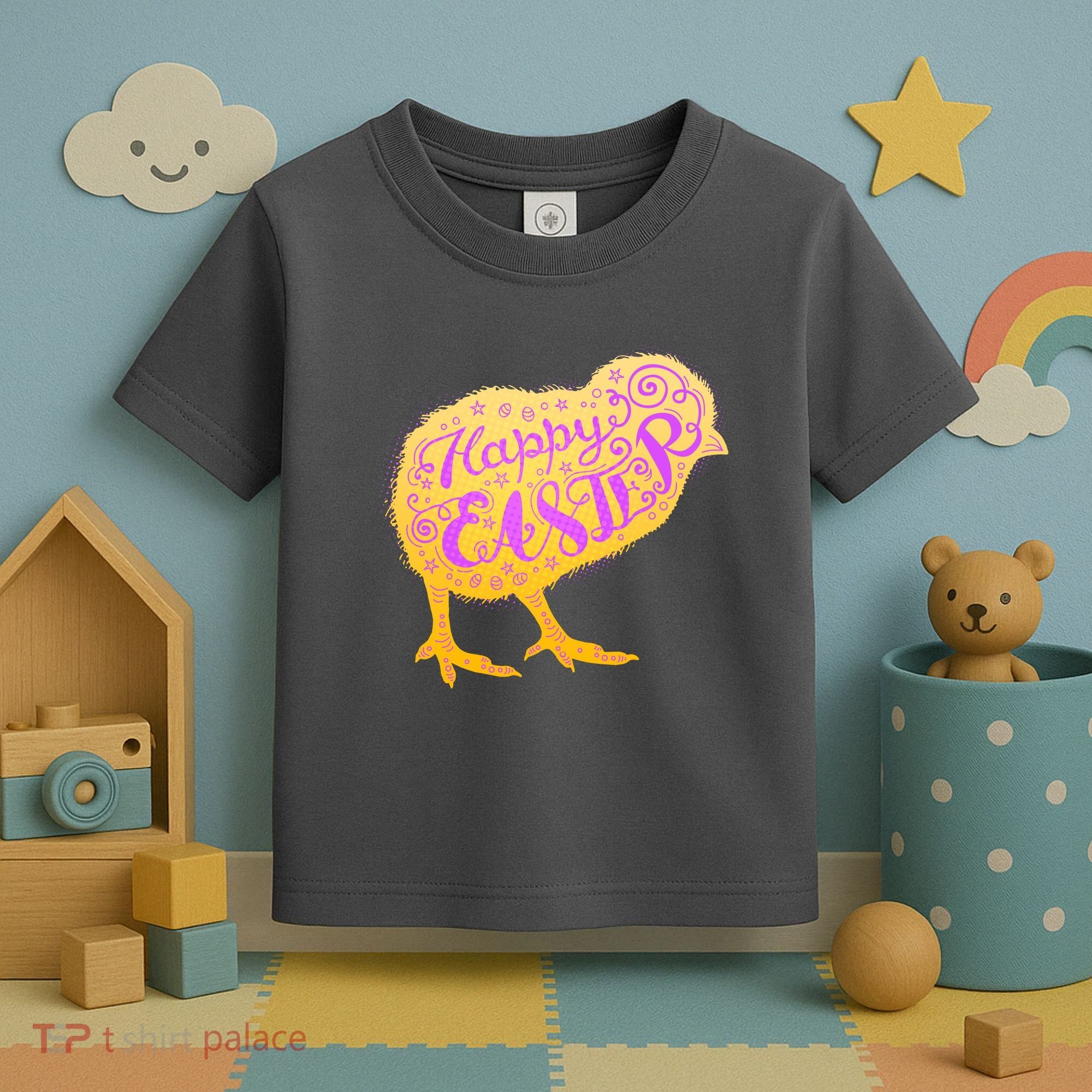 Funny Cute Happy Easter Chick Toddler T-Shirt