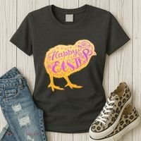 Funny Cute Happy Easter Chick Women's T-Shirt thumb 3