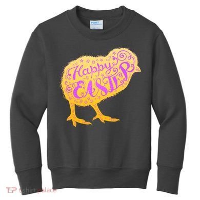 Funny Cute Happy Easter Chick Kids Sweatshirt