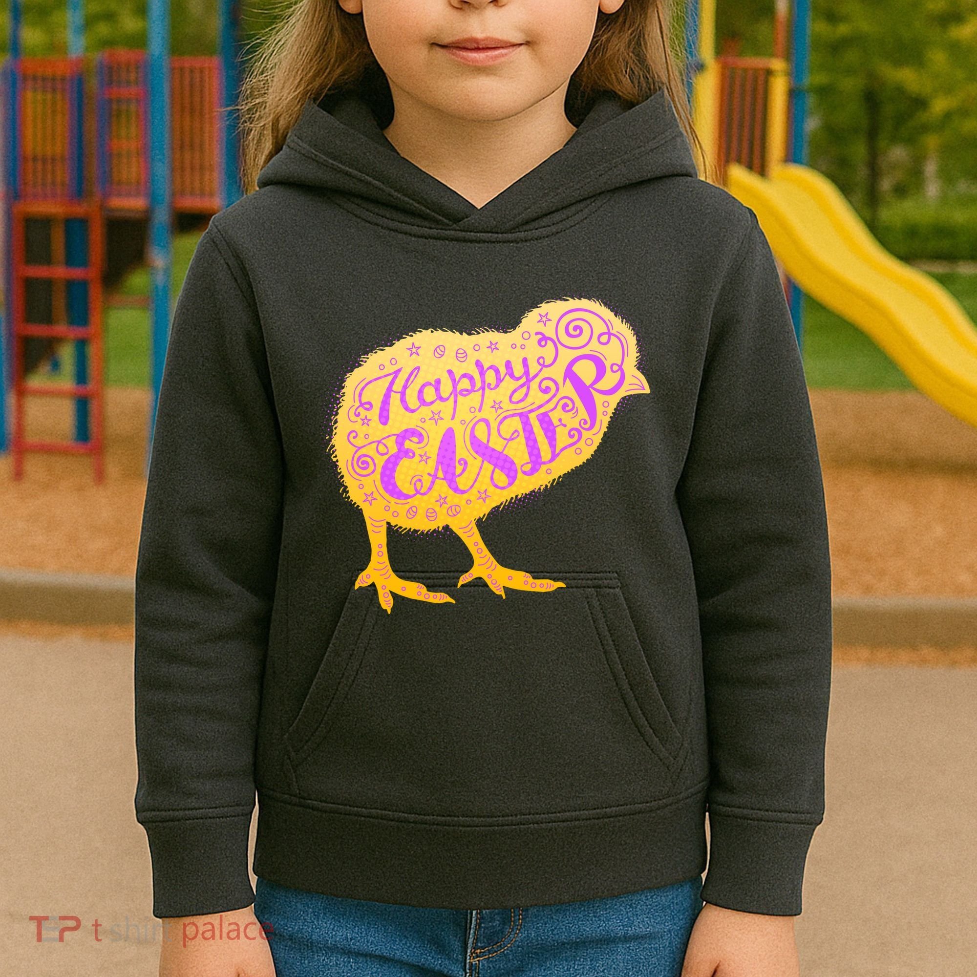 Funny Cute Happy Easter Chick Kids Hoodie