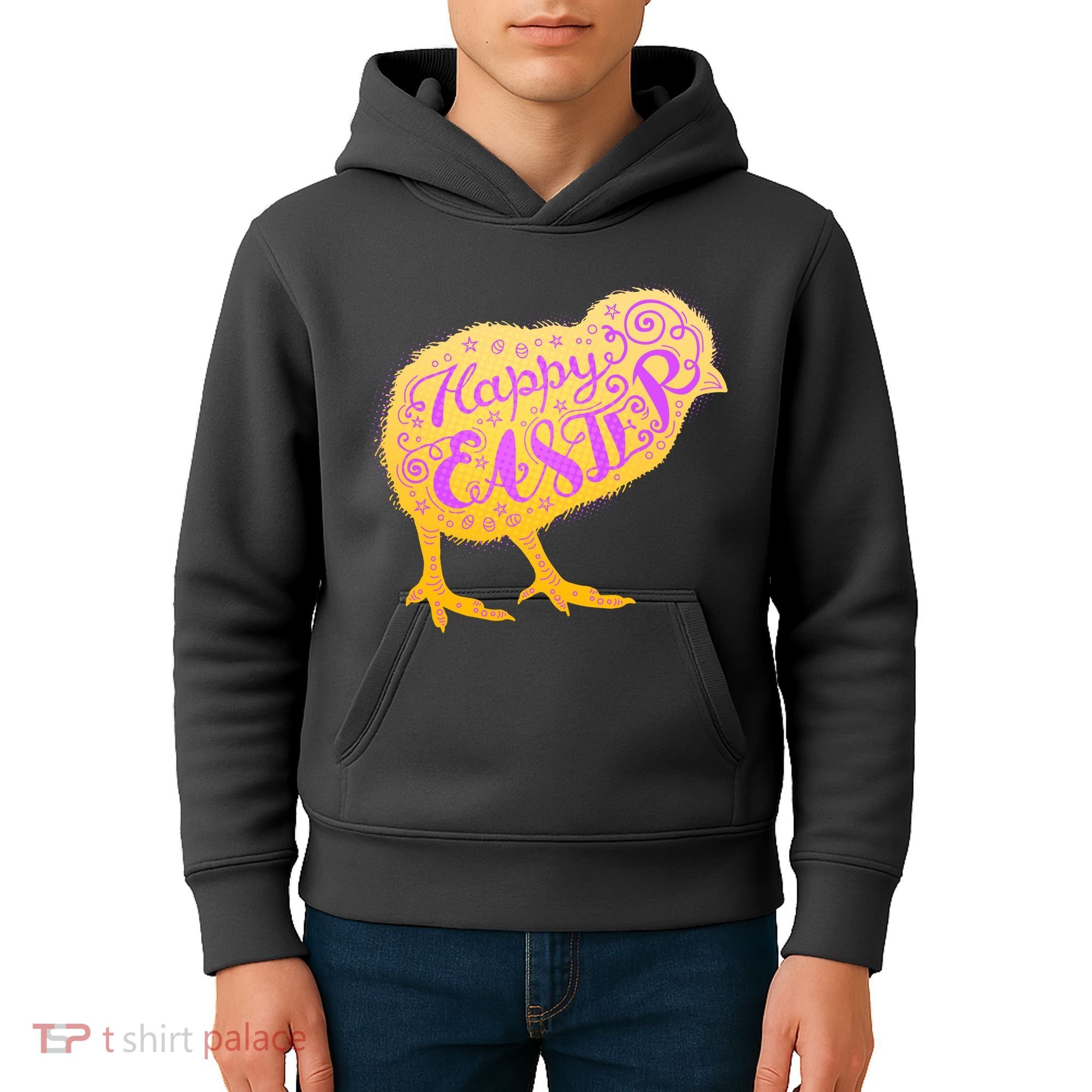 Funny Cute Happy Easter Chick Kids Hoodie
