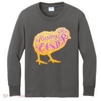 Funny Cute Happy Easter Chick Kids Long Sleeve Shirt thumb 0