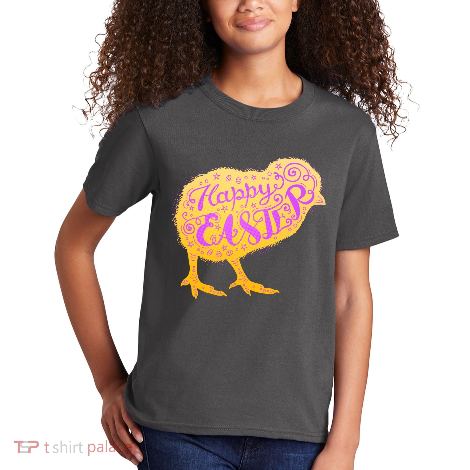 Funny Cute Happy Easter Chick Kids T-Shirt