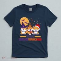 Funny Cute Happy HallowThanksMas Shiba Inu Dogs T-Shirt thumb 5