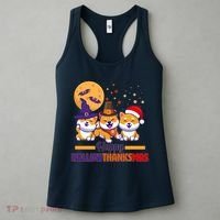 Funny Cute Happy HallowThanksMas Shiba Inu Dogs Women's Tank Top thumb 3