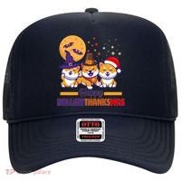 Funny Cute Happy HallowThanksMas Shiba Inu Dogs Hat thumb 0