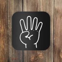 Finger Count Hand 4 Years Old 4th Birthday For Coaster thumb 0