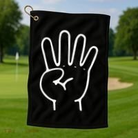 Finger Count Hand 4 Years Old 4th Birthday For Golf Towel thumb 1