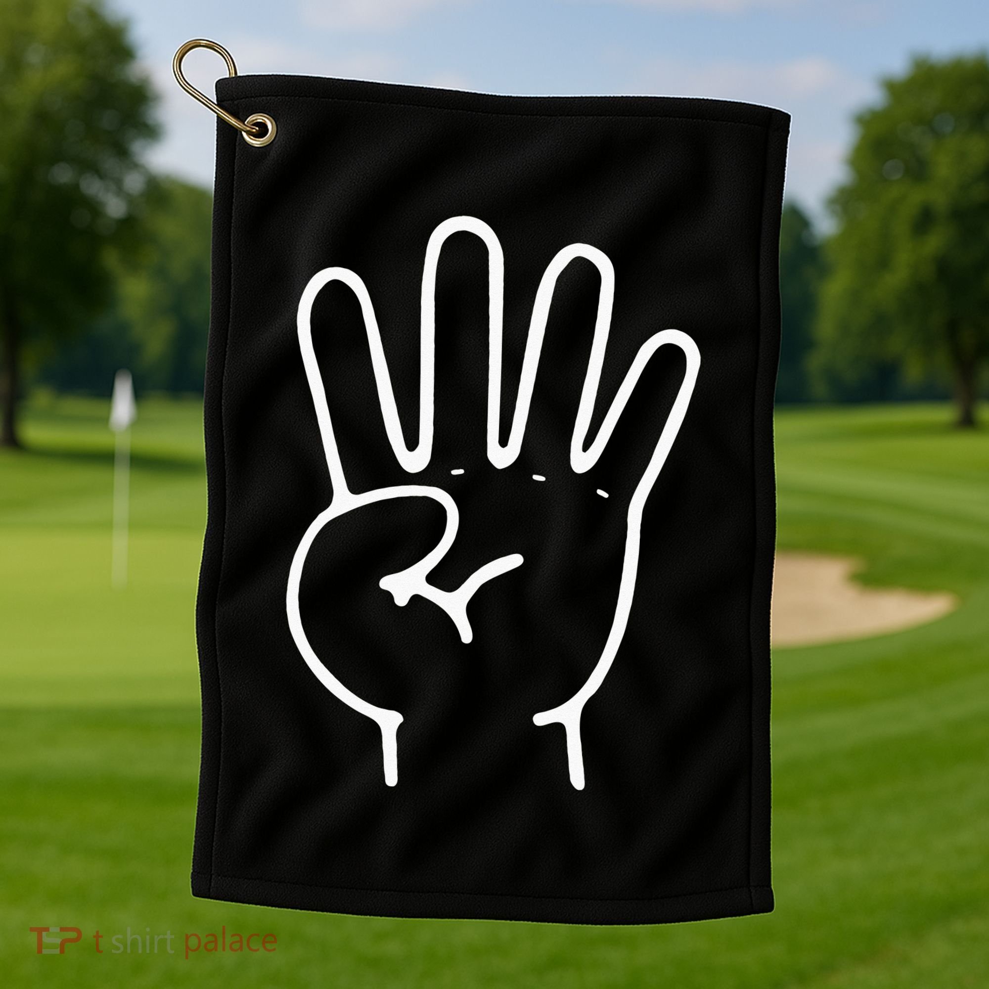 Finger Count Hand 4 Years Old 4th Birthday For Golf Towel
