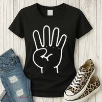 Finger Count Hand 4 Years Old 4th Birthday For Women's T-Shirt thumb 3