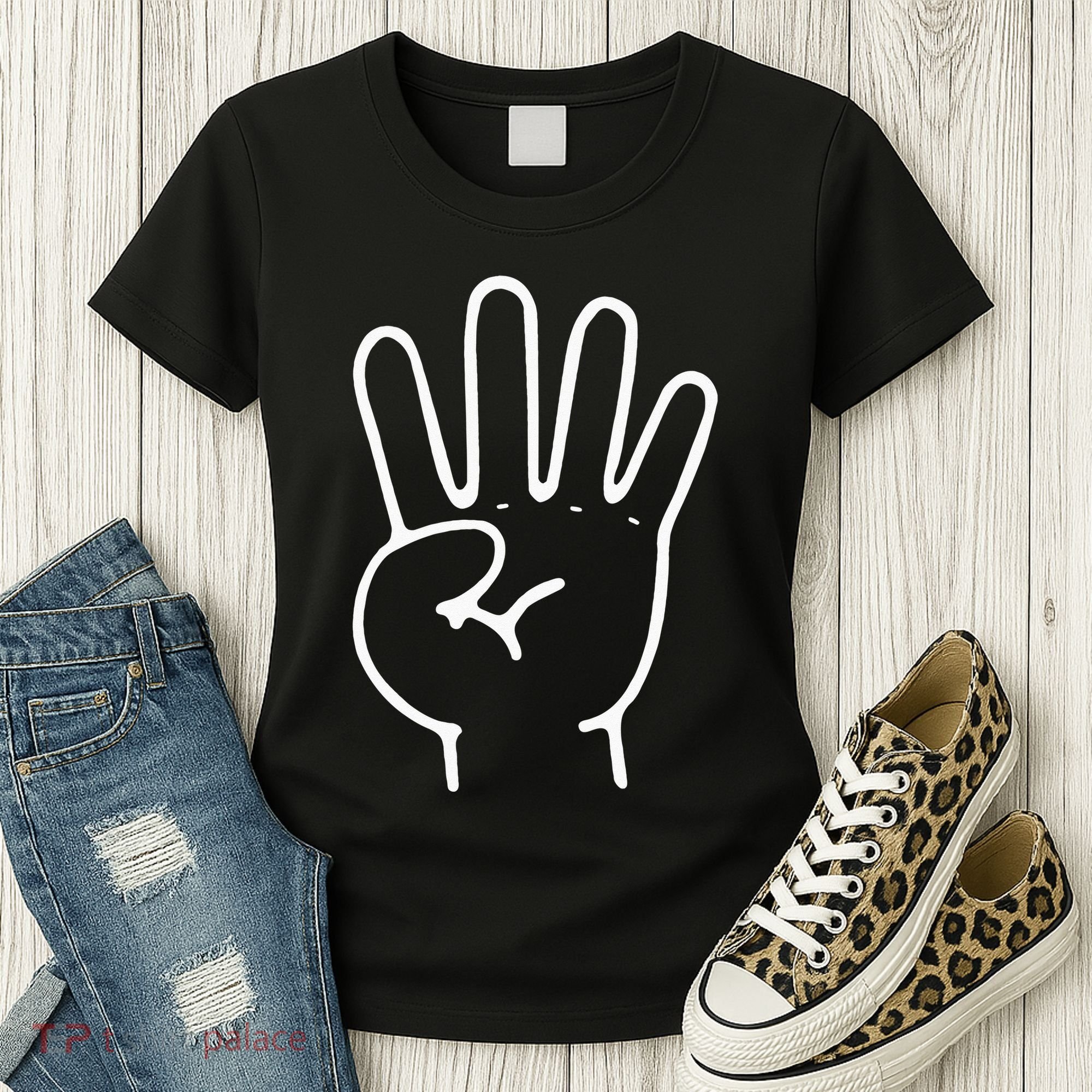 Finger Count Hand 4 Years Old 4th Birthday For Women's T-Shirt