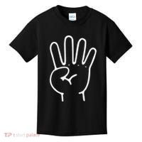 Finger Count Hand 4 Years Old 4th Birthday For Kids T-Shirt thumb 0