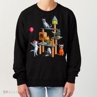 Funny Cat Horror Movies Cute Halloween For Cat Kitty Lovers Women's Sweatshirt thumb 0