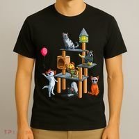 Funny Cat Horror Movies Cute Halloween For Cat Kitty Lovers T-Shirt thumb 3