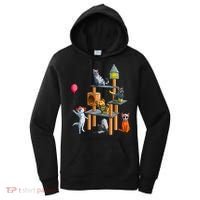 Funny Cat Horror Movies Cute Halloween For Cat Kitty Lovers Women's Hoodie thumb 0