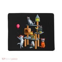 Funny Cat Horror Movies Cute Halloween For Cat Kitty Lovers Mousepad thumb 0
