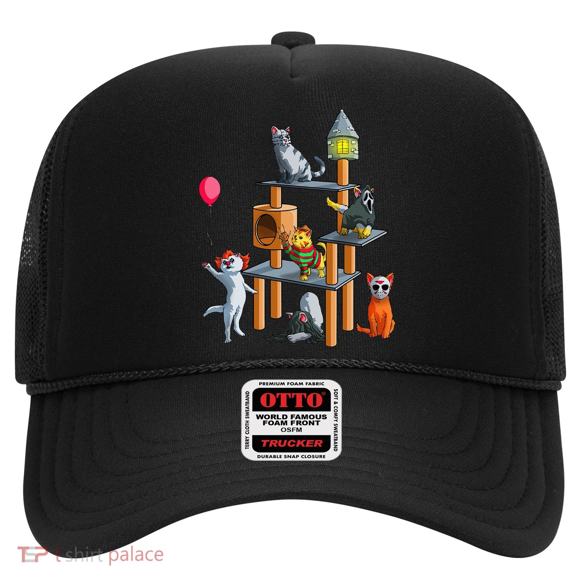 Funny Cat Horror Movies Cute Halloween For Cat Kitty Lovers Hat