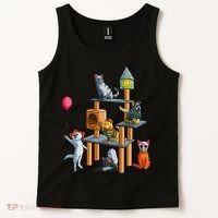 Funny Cat Horror Movies Cute Halloween For Cat Kitty Lovers Tank Top thumb 2