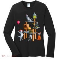 Funny Cat Horror Movies Cute Halloween For Cat Kitty Lovers Women's Long Sleeve Shirt thumb 0