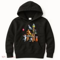 Funny Cat Horror Movies Cute Halloween For Cat Kitty Lovers Kids Hoodie thumb 0