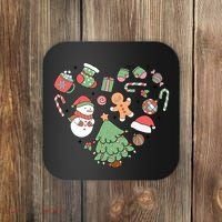 Festive Christmas Heart Holiday Coaster thumb 0