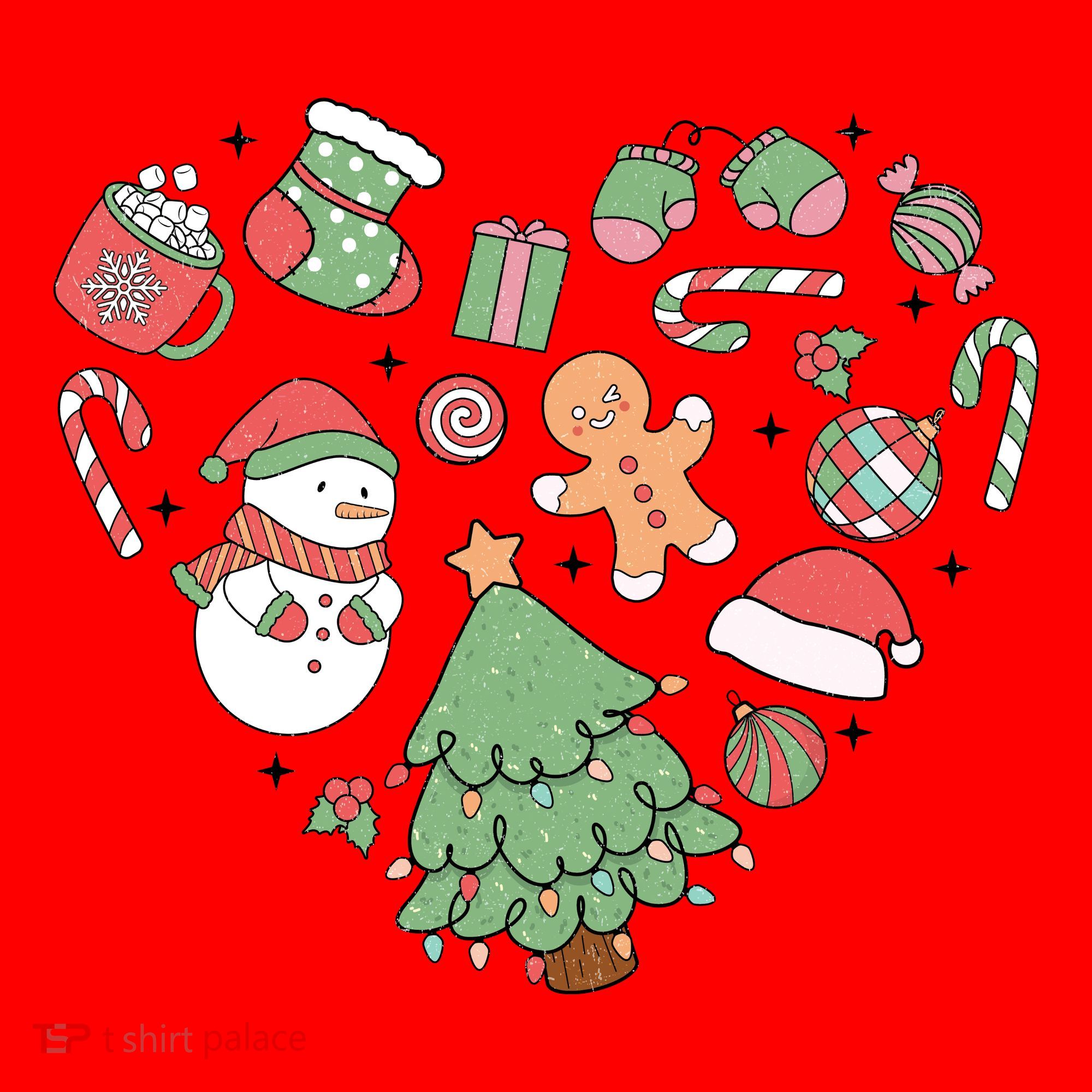 Festive Christmas Heart Holiday Santa Hat