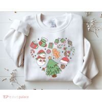 Festive Christmas Heart Holiday Sweatshirt thumb 2