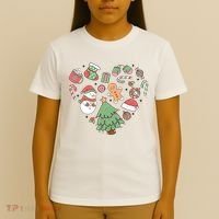 Festive Christmas Heart Holiday T-Shirt thumb 4