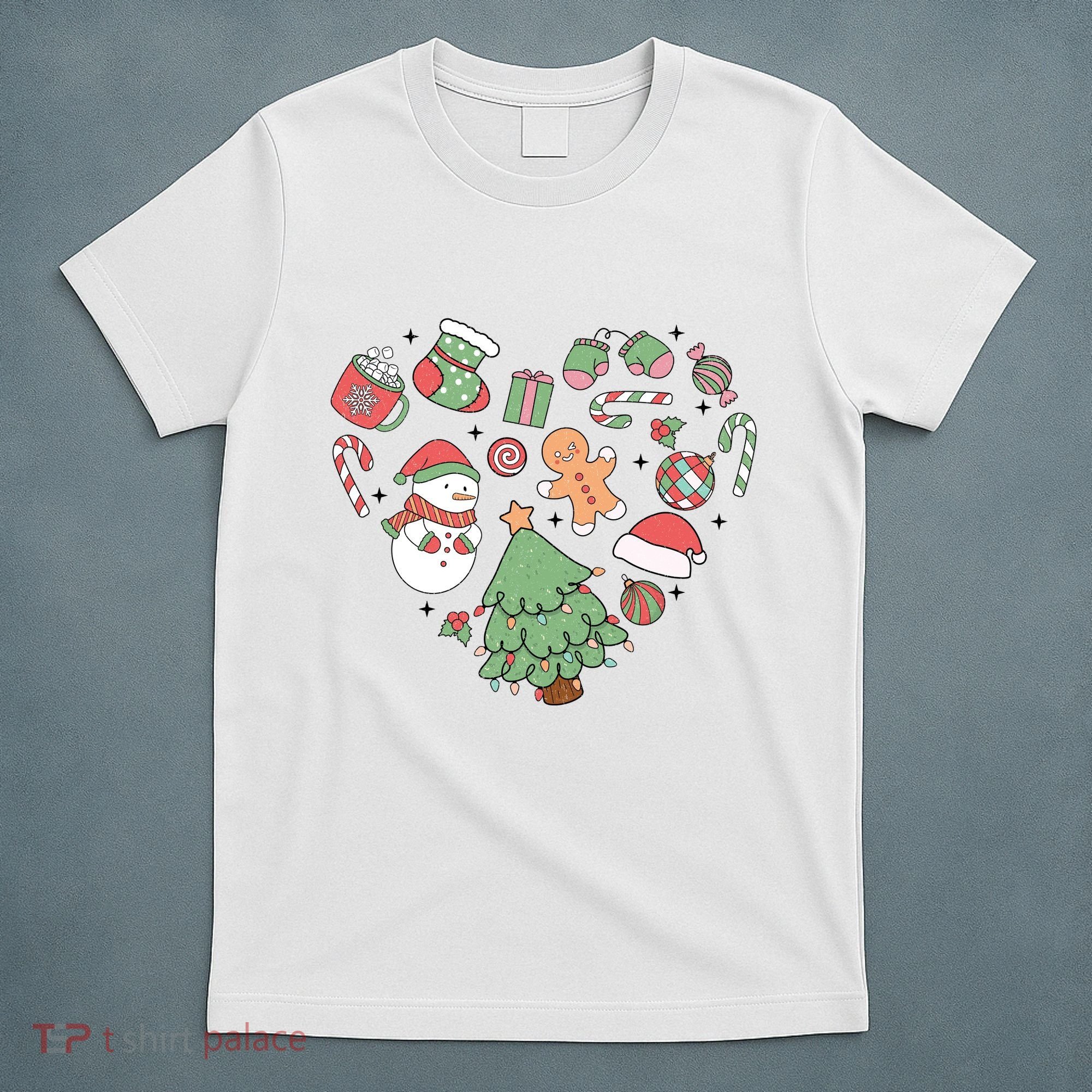 Festive Christmas Heart Holiday T-Shirt