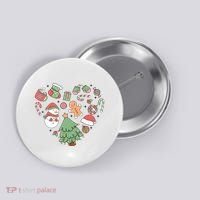 Festive Christmas Heart Holiday Button thumb 0