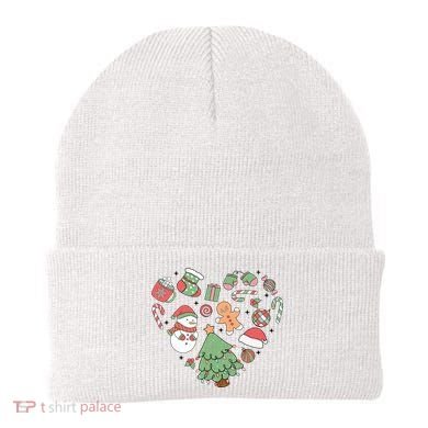 Festive Christmas Heart Holiday Beanie