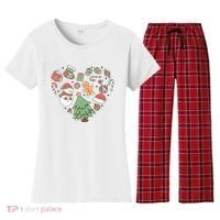 Festive Christmas Heart Holiday Women's Flannel Pajama Set thumb 0
