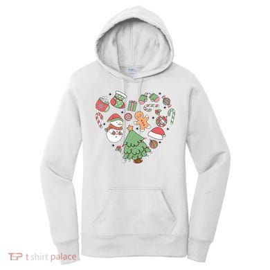 Festive Christmas Heart Holiday Women's Hoodie