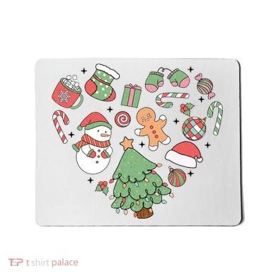 Festive Christmas Heart Holiday Mousepad