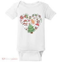 Festive Christmas Heart Holiday Baby Bodysuit thumb 0