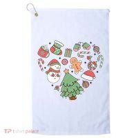 Festive Christmas Heart Holiday Golf Towel thumb 0