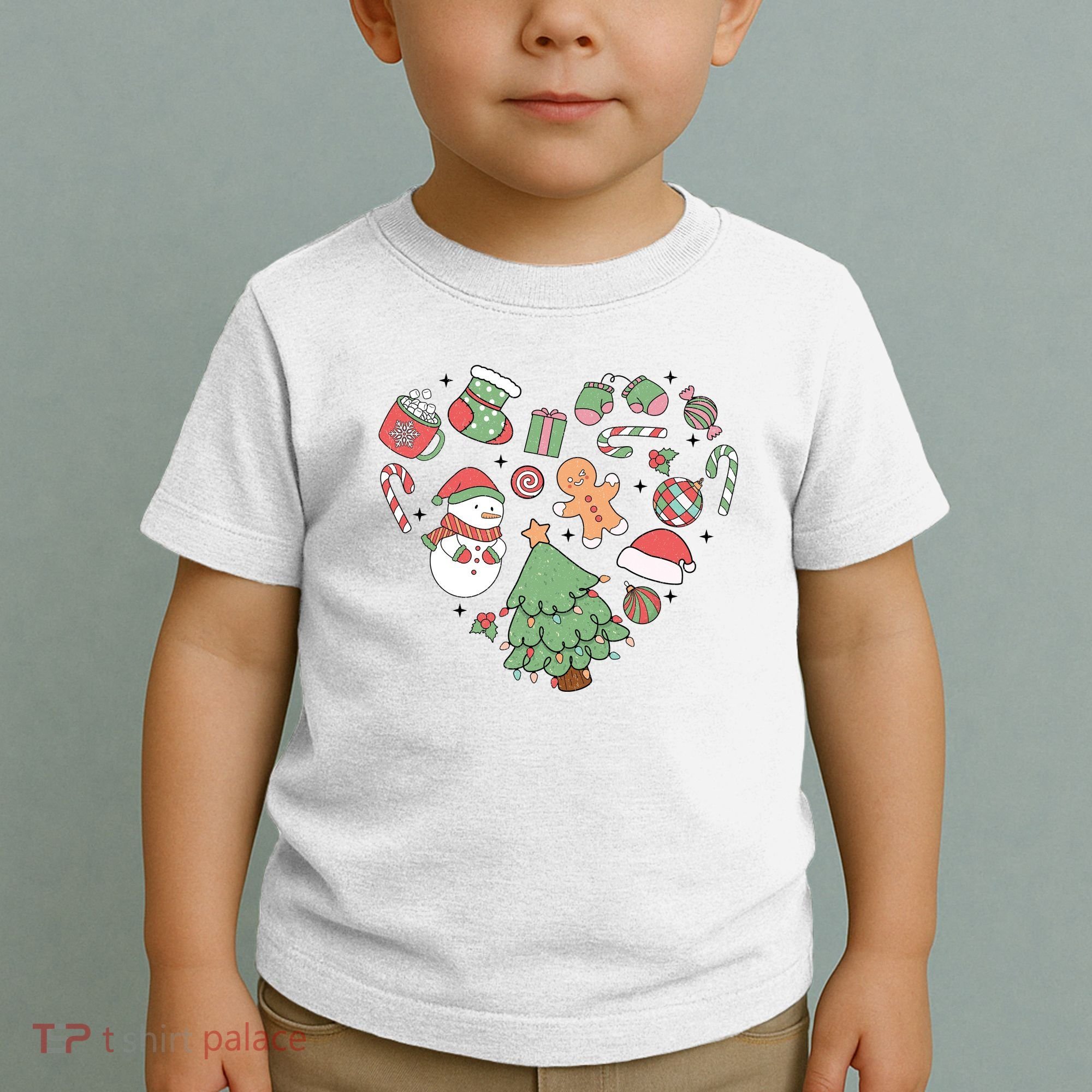 Festive Christmas Heart Holiday Toddler T-Shirt