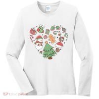 Festive Christmas Heart Holiday Women's Long Sleeve Shirt thumb 0
