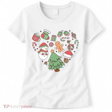 Festive Christmas Heart Holiday Women's T-Shirt
