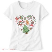 Festive Christmas Heart Holiday Women's T-Shirt thumb 0