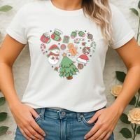 Festive Christmas Heart Holiday Women's T-Shirt thumb 2