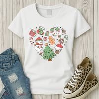 Festive Christmas Heart Holiday Women's T-Shirt thumb 3
