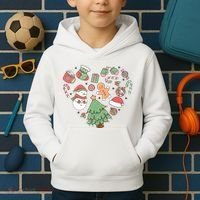 Festive Christmas Heart Holiday Kids Hoodie thumb 2