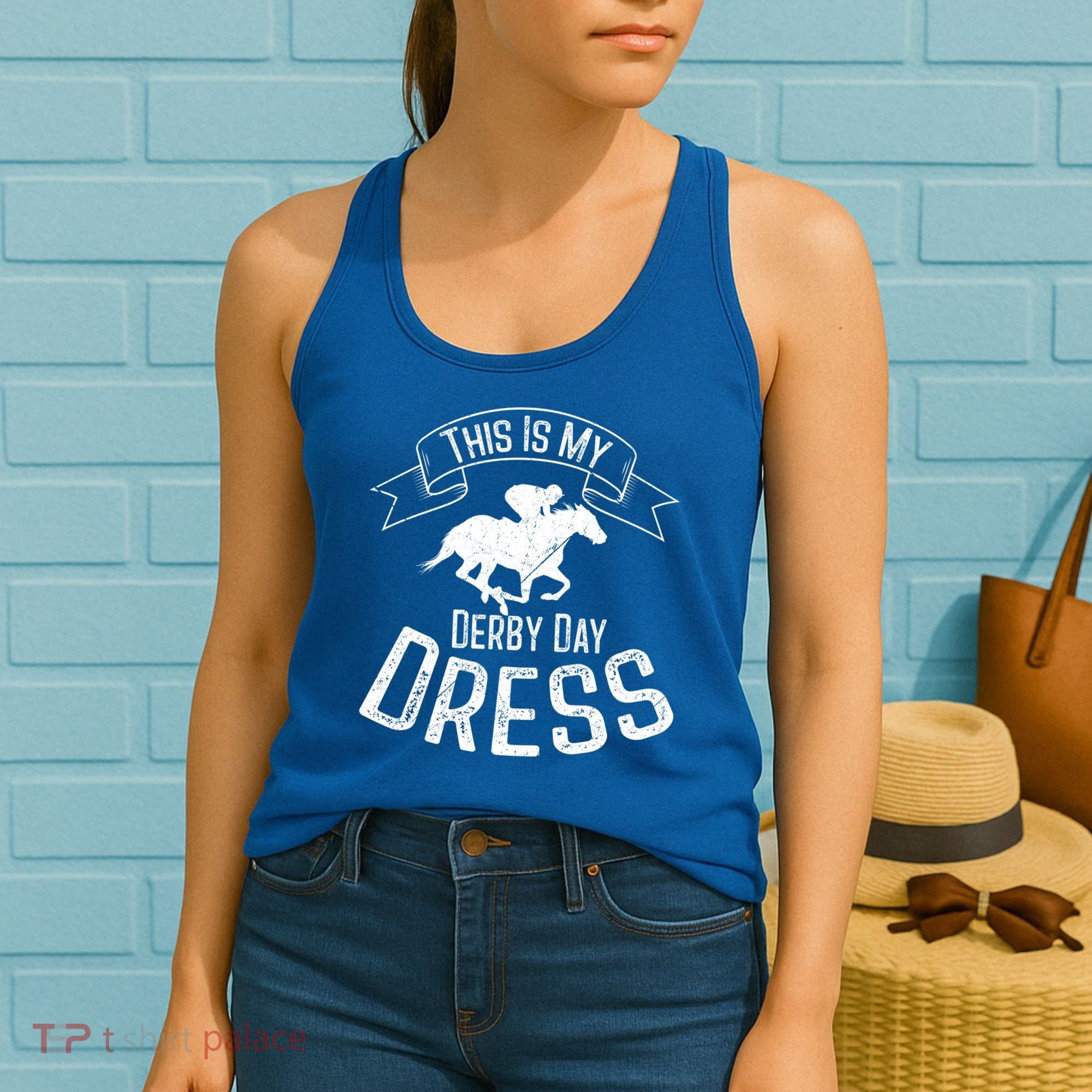 Funny Classic Horse Kentucky This Is My Derby Day Dress Gift Women's Tank Top