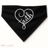 Faith Cursive Heart Christians Jesus Loves USA-Made Doggie Bandana thumb 0