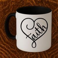 Faith Cursive Heart Christians Jesus Loves Coffee Mug thumb 2
