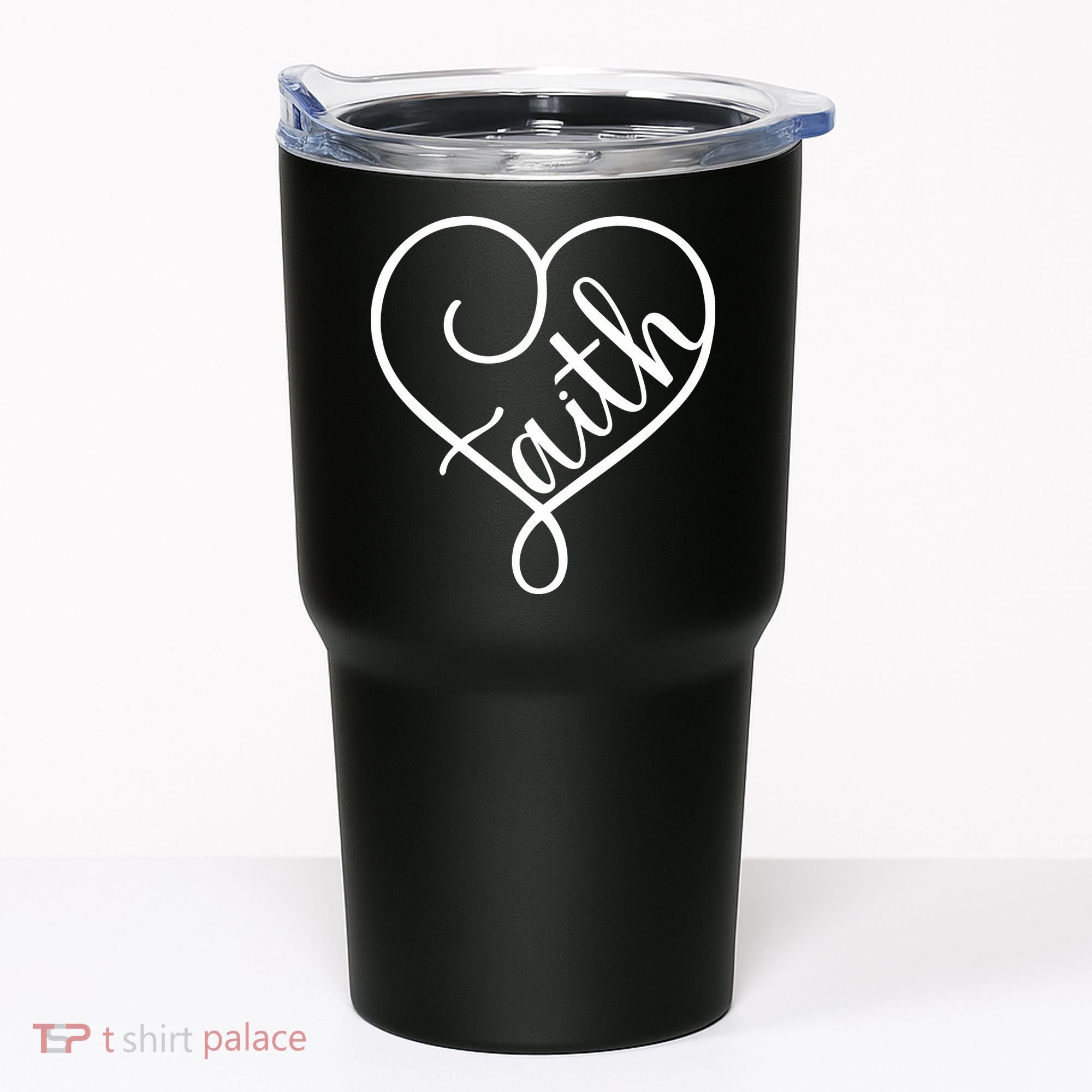 Faith Cursive Heart Christians Jesus Loves Tumbler