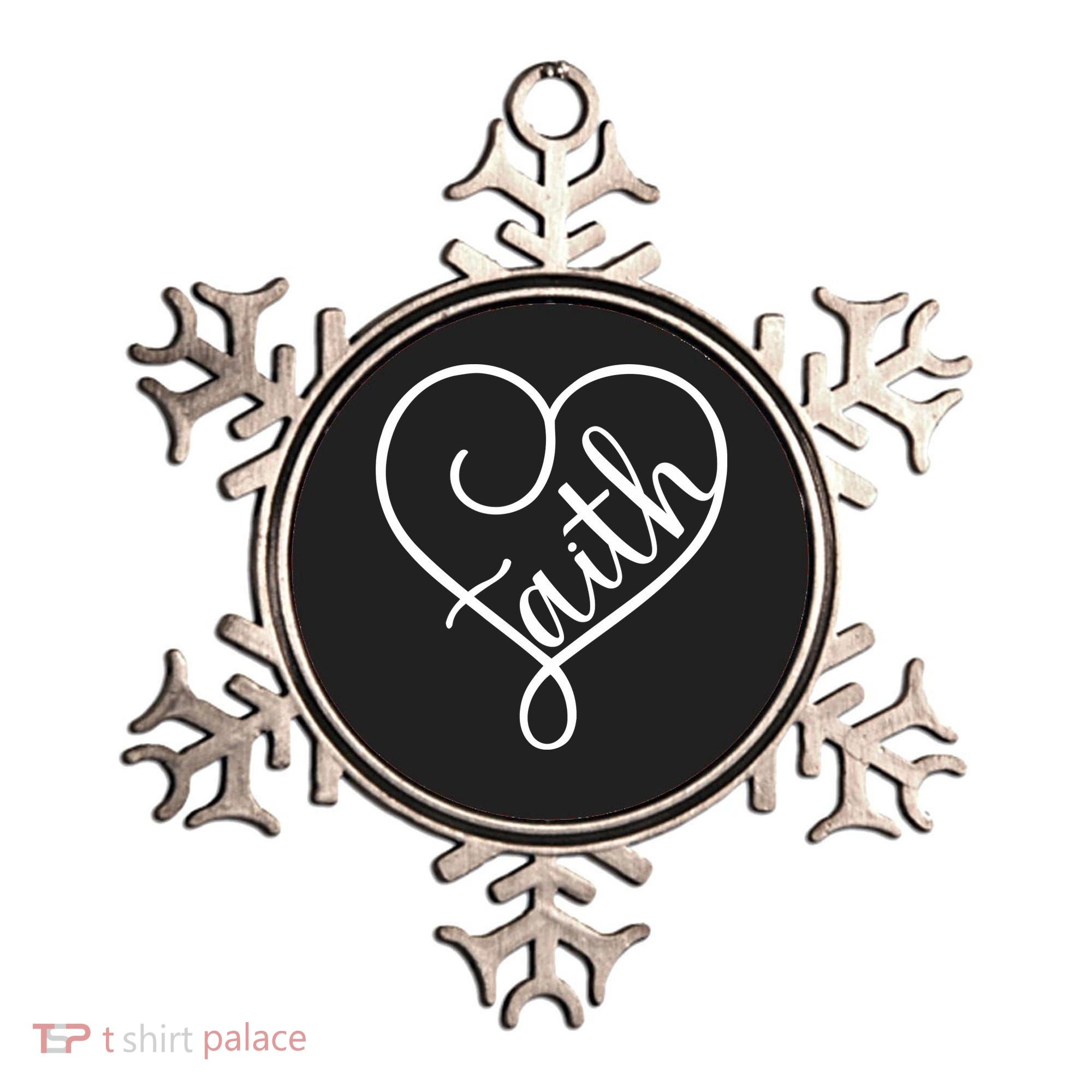 Faith Cursive Heart Christians Jesus Loves Ornament